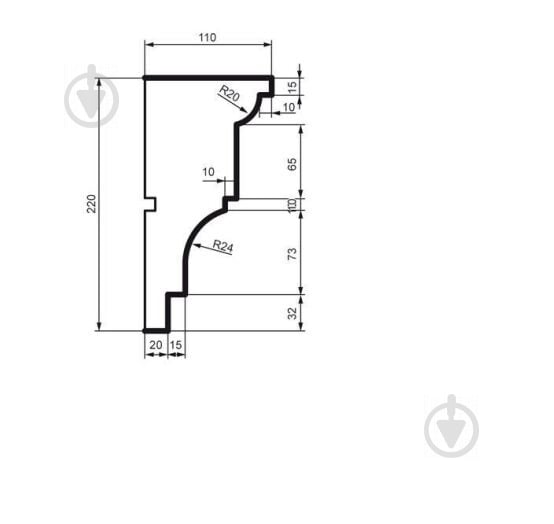 Карниз Prestige Decor KC 107 2000x220x110 мм - фото 2