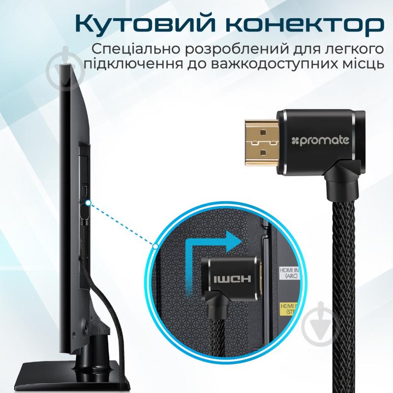 Кабель Promate proLink4K1-500 HDMI - HDMI v.2.0 5 м черный (prolink4k1-500.black) - фото 3