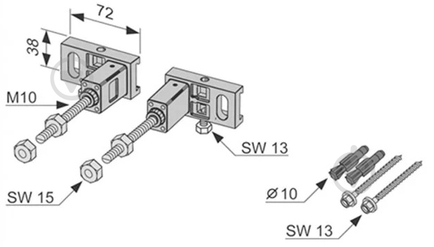 Комплект кріплення TECE для модуля до стіни швидка фіксація 9380014 - фото 2