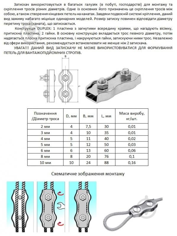 Зажим для троса двойной 3 мм - фото 3 Зажим для троса двойной 3 мм - фото 3