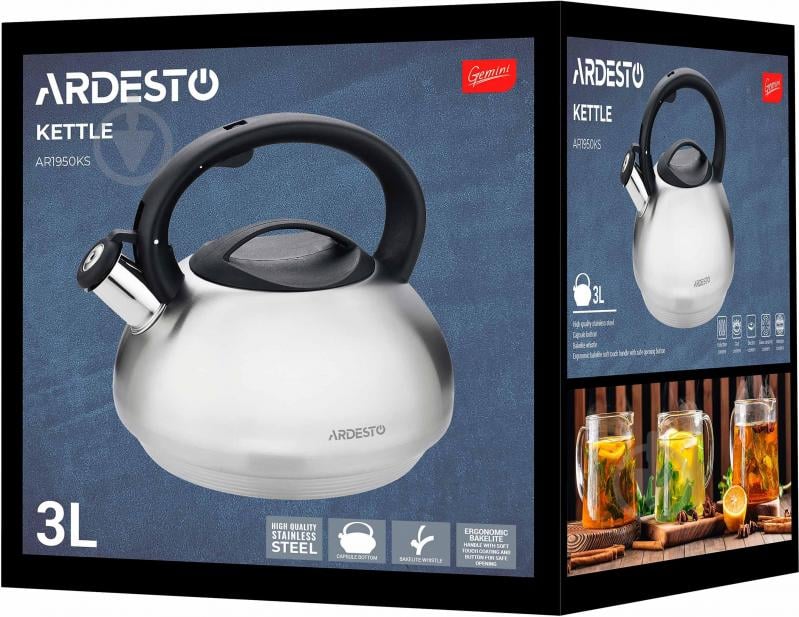 Чайник Ardesto Gemini 3 л нержавеющая сталь AR1950KS - фото 4