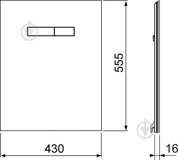 Панель TECE стеклянная верхняя TECElux черная клавиши хром глянец (9650004) - фото 2