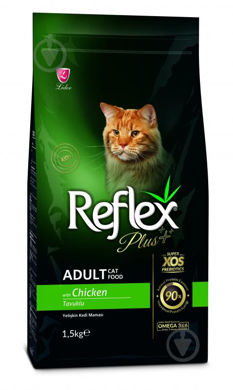 Корм для взрослых котов Reflex Plus с курицей 1,5 кг - фото 1 Корм для взрослых котов Reflex Plus с курицей 1,5 кг - фото 1