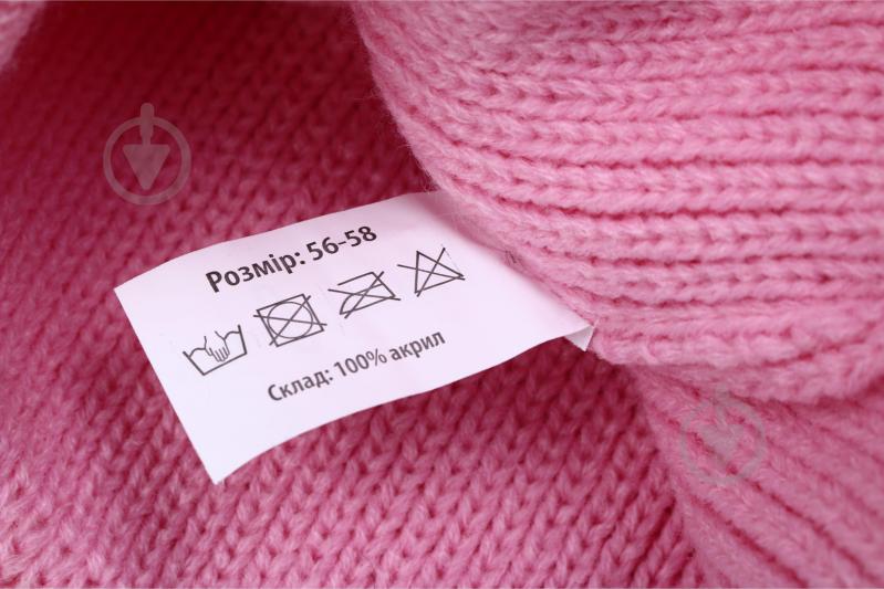 Шапка HW детская р.54-56 розовый - фото 4