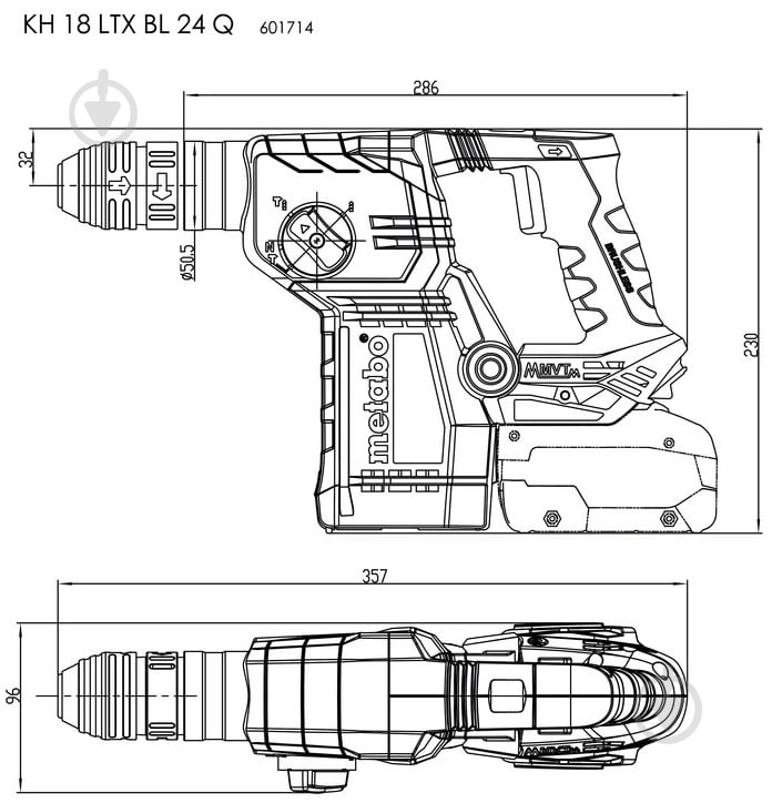 Перфоратор Metabo KH 18 LTX BL 24 Q 601714840 - фото 6