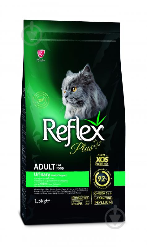 Корм для взрослых котов Reflex Plus Уринари с курицей 1,5 кг - фото 1