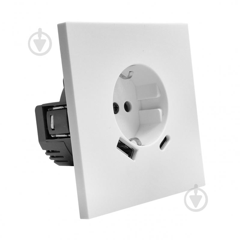 Розетка USB HausMark INO IP20 білий PS-USB+TypeC-EU-White - фото 1 Розетка USB HausMark INO IP20 білий PS-USB+TypeC-EU-White - фото 1