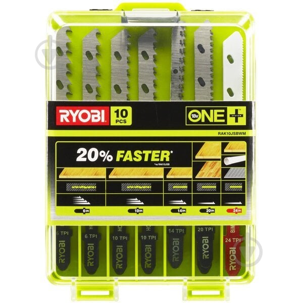 Набор пилочек для электролобзика RYOBI 10 шт. RAK10JSBWM - фото 1