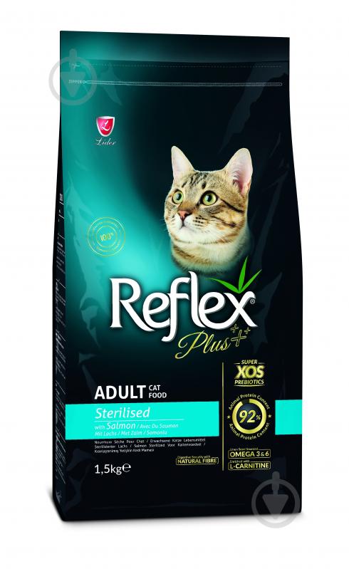 Корм для стерилізованих кішок Reflex Plus з лососем 1,5 кг - фото 1 Корм для стерилізованих кішок Reflex Plus з лососем 1,5 кг - фото 1