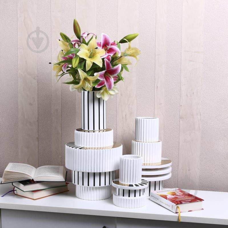 Ваза Inari Alexmarie 46 см белая с черным K16203 - фото 6 Ваза Inari Alexmarie 46 см белая с черным K16203 - фото 6