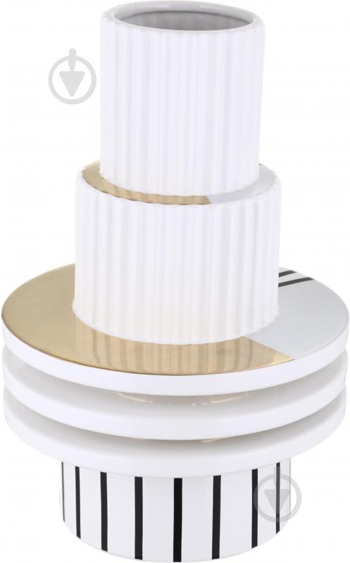 Ваза Inari Alexmarie 33 см белая с черным K16202 - фото 1 Ваза Inari Alexmarie 33 см белая с черным K16202 - фото 1