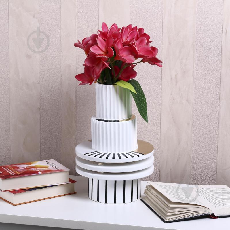 Ваза Inari Alexmarie 33 см белая с черным K16202 - фото 7 Ваза Inari Alexmarie 33 см белая с черным K16202 - фото 7