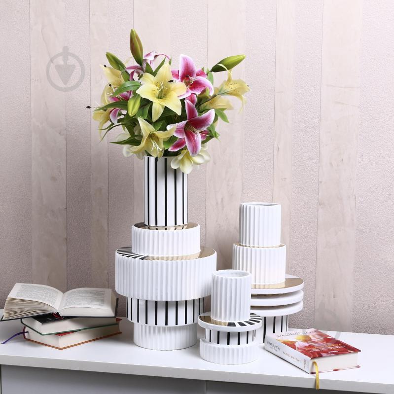 Ваза Inari Alexmarie 33 см белая с черным K16202 - фото 6 Ваза Inari Alexmarie 33 см белая с черным K16202 - фото 6