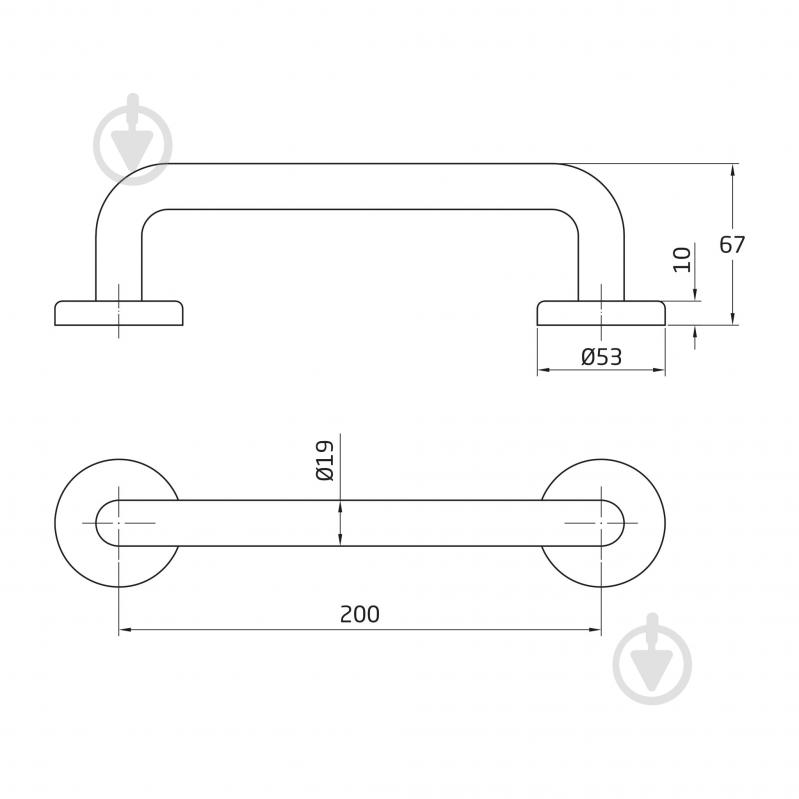 Ручка-скоба Amig мод.3 200 мм матовый хром - фото 2 Ручка-скоба Amig мод.3 200 мм матовый хром - фото 2