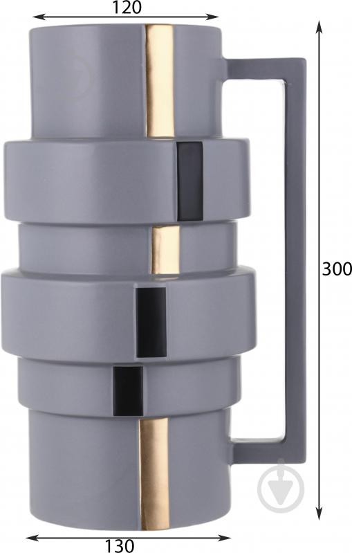 Ваза Inari Catalina 30,5 см серая K16722 - фото 2