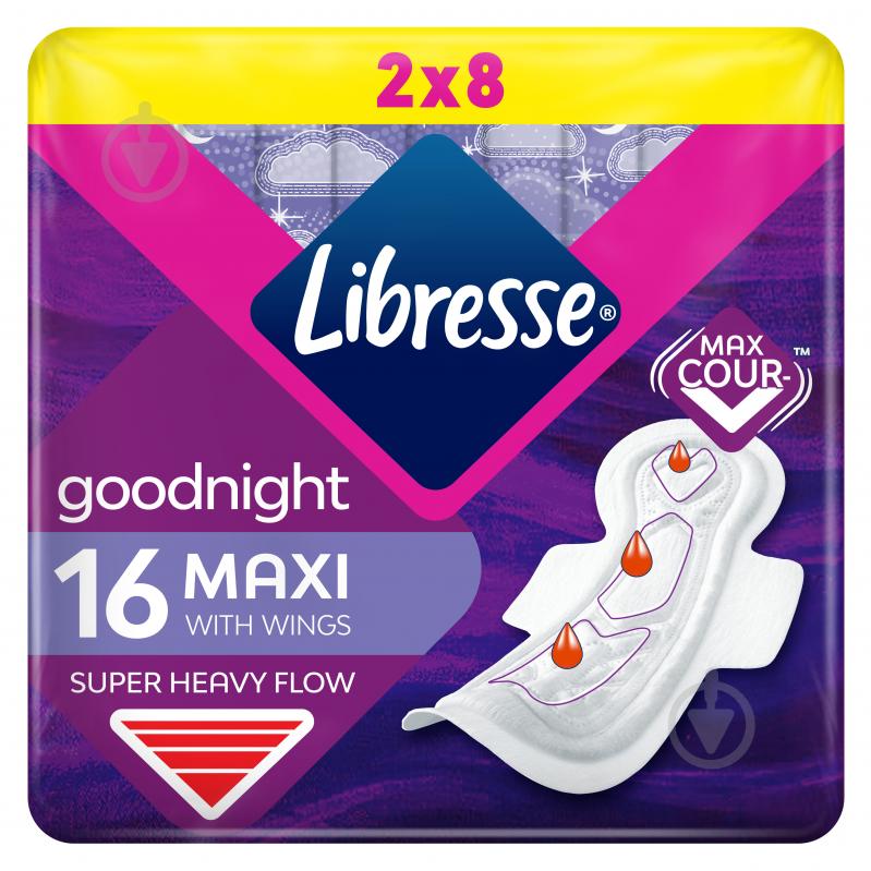 Прокладки гігієнічні Libresse Maxi Goodnight 16 шт. - фото 1
