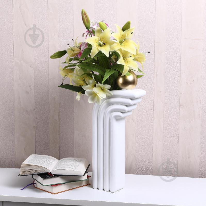 Ваза Inari Oito 54 см белая K17363 - фото 6