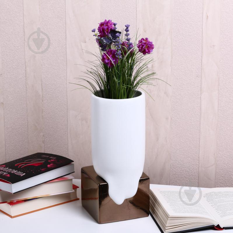 Ваза Inari Stone 33 см белая K13038 - фото 7