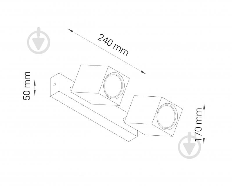 Спот Iterna Cube 2xGU10 ясень темный LW087 - фото 5