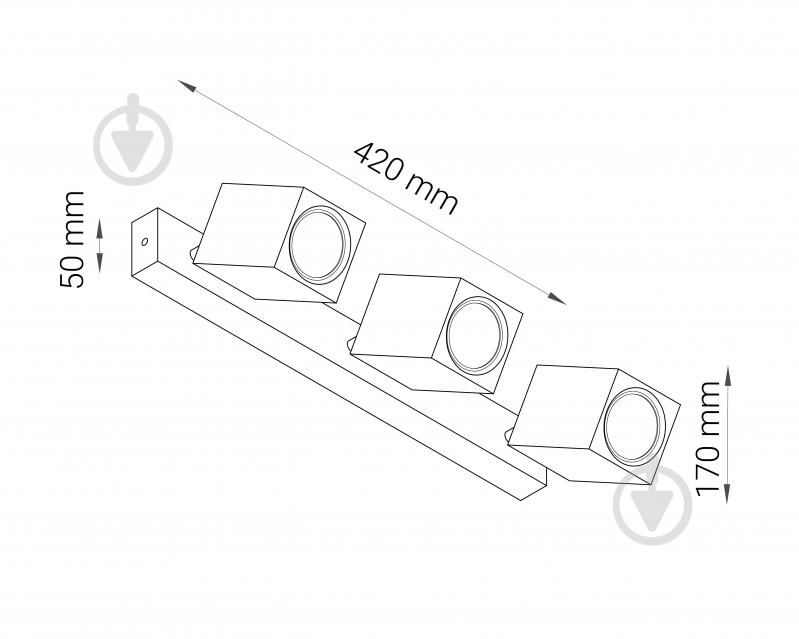 Спот Iterna Cube 3xGU10 ясен світлий LW0613 - фото 6