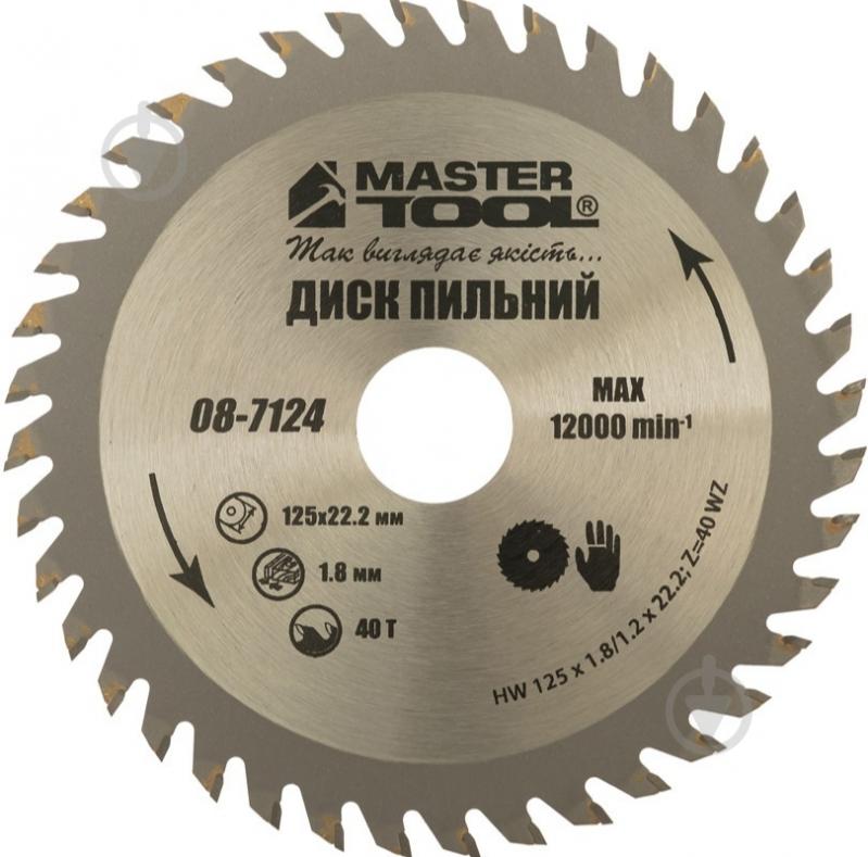Пильный диск MasterTool 125x22,2 Z40 08-7124 - фото 1