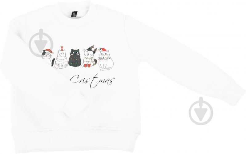 Свитшот унисекс Формат с начесом Рождественский Котики р.140 белый - фото 2 Свитшот унисекс Формат с начесом Рождественский Котики р.140 белый - фото 2