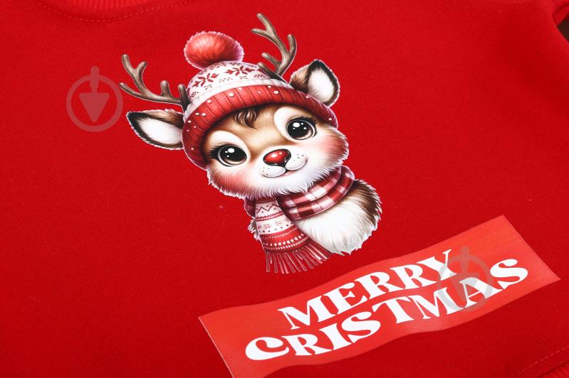 Світшот унісекс Формат з начісом Різдвяний Оленятко р.128 червоний - фото 4 Світшот унісекс Формат з начісом Різдвяний Оленятко р.128 червоний - фото 4