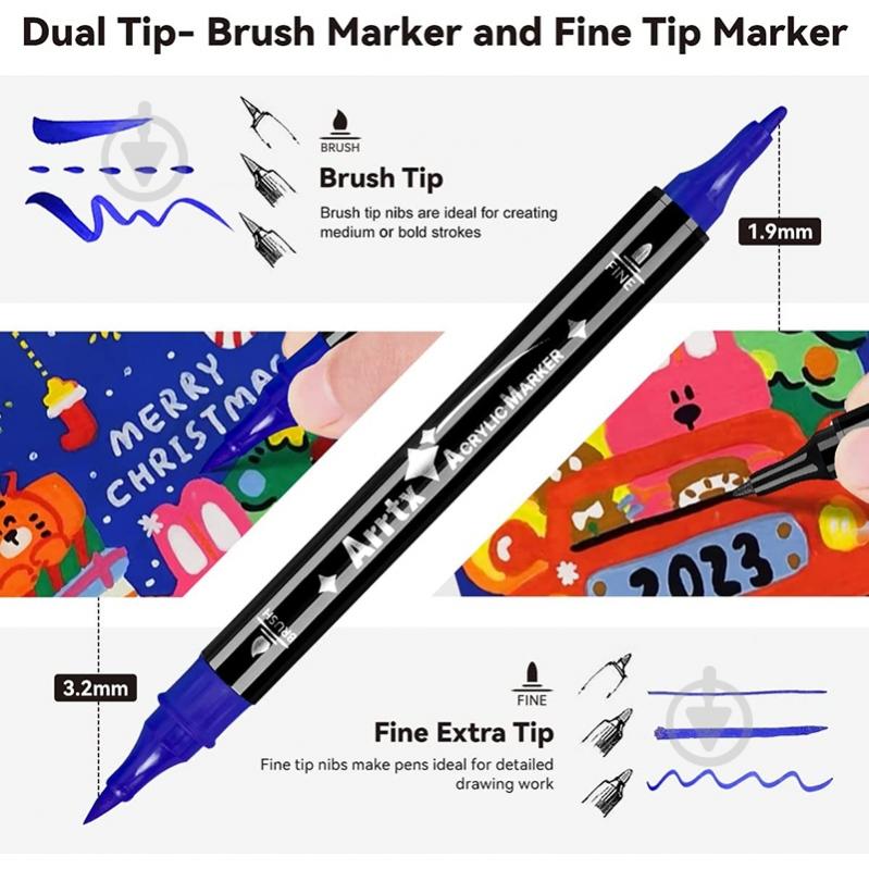Набір маркерів акрилових Arrtx AACM-03-24B 24 кольори LC303304 - фото 4