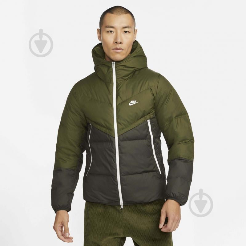 Куртка мужская Nike M NSW SF WINDRUNNER HD JKT DD6795-326 р.M зеленая - фото 1