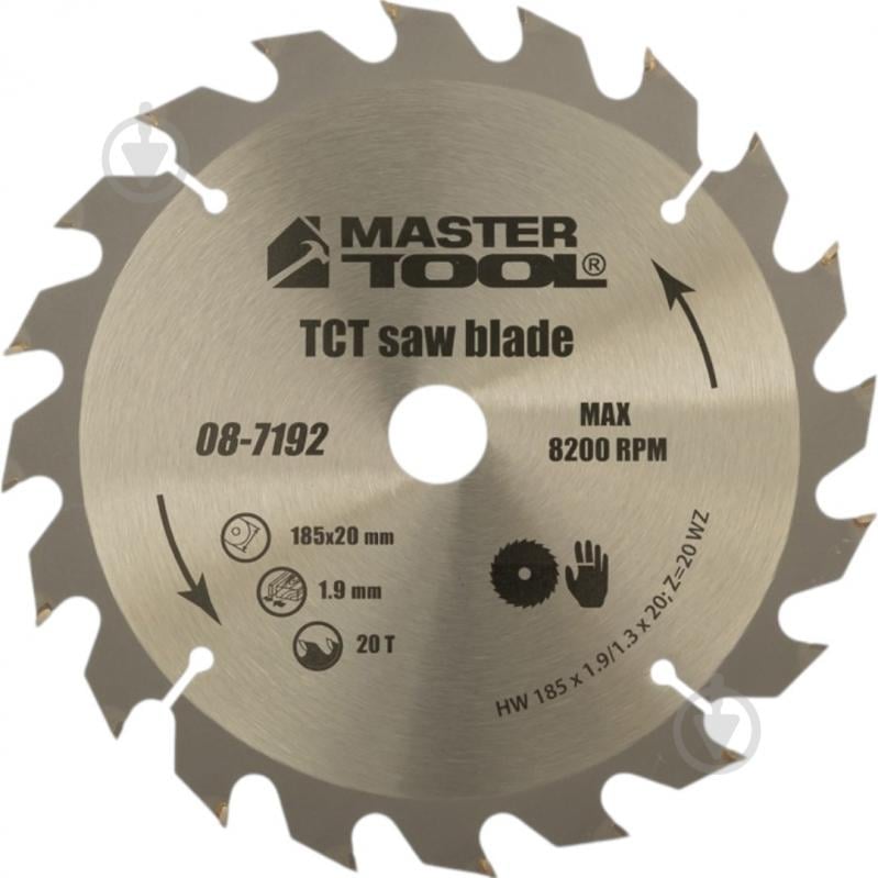 Пильный диск MasterTool 185x20 Z20 08-7192 - фото 1