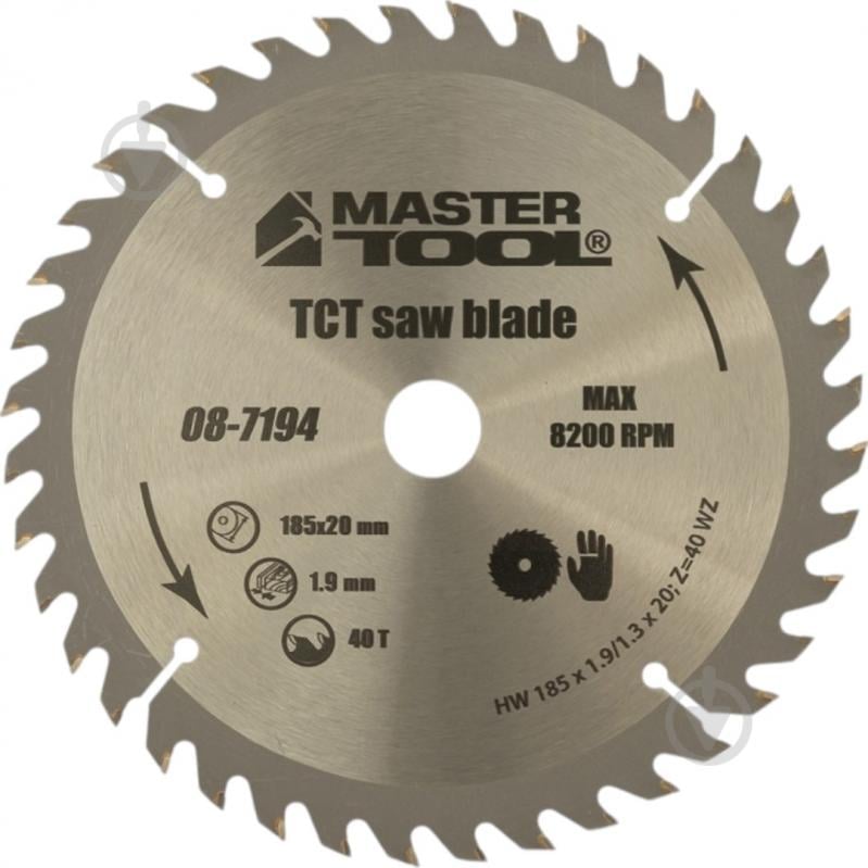 Пильный диск MasterTool 185x20 Z40 08-7194 - фото 1