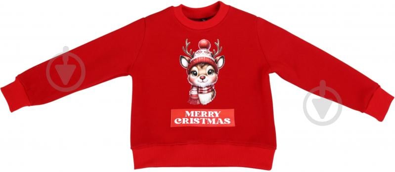 Свитшот унисекс Формат с начесом Рождественский Олененок р.122 красный - фото 1 Свитшот унисекс Формат с начесом Рождественский Олененок р.122 красный - фото 1