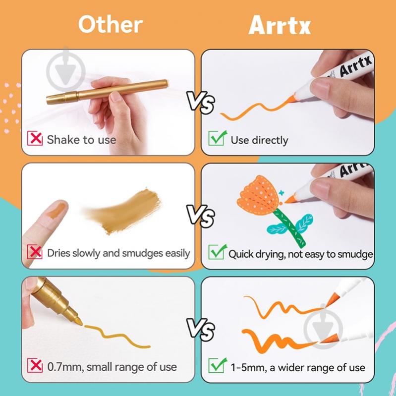 Набір маркерів акрилових Arrtx AACM-0536D 36 кольорів LC303670 - фото 4