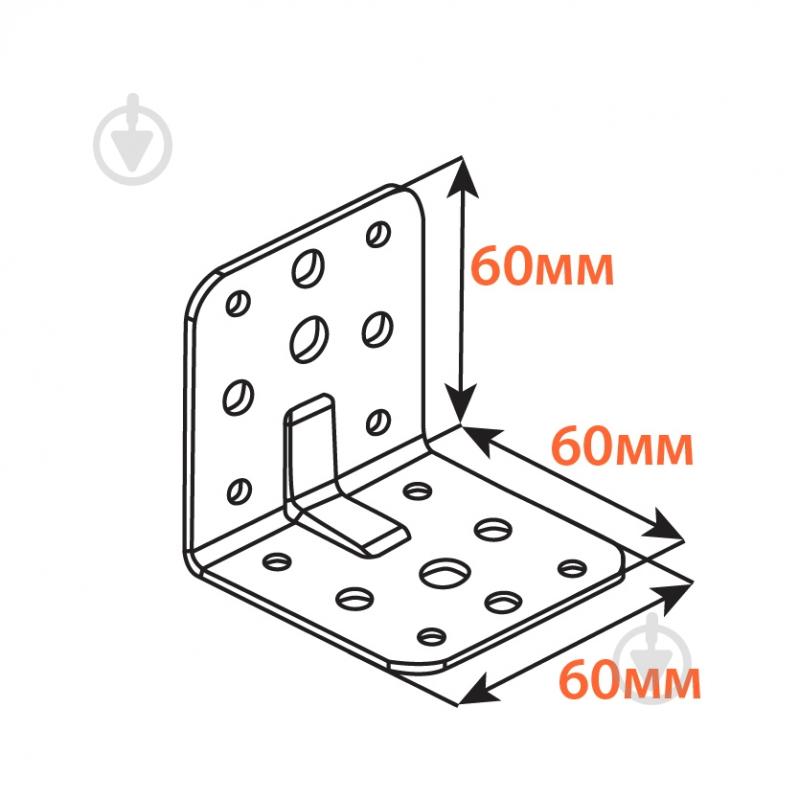 Кутник перфорований Kolchuga рівносторонній 60x60x60 мм 2 мм - фото 3