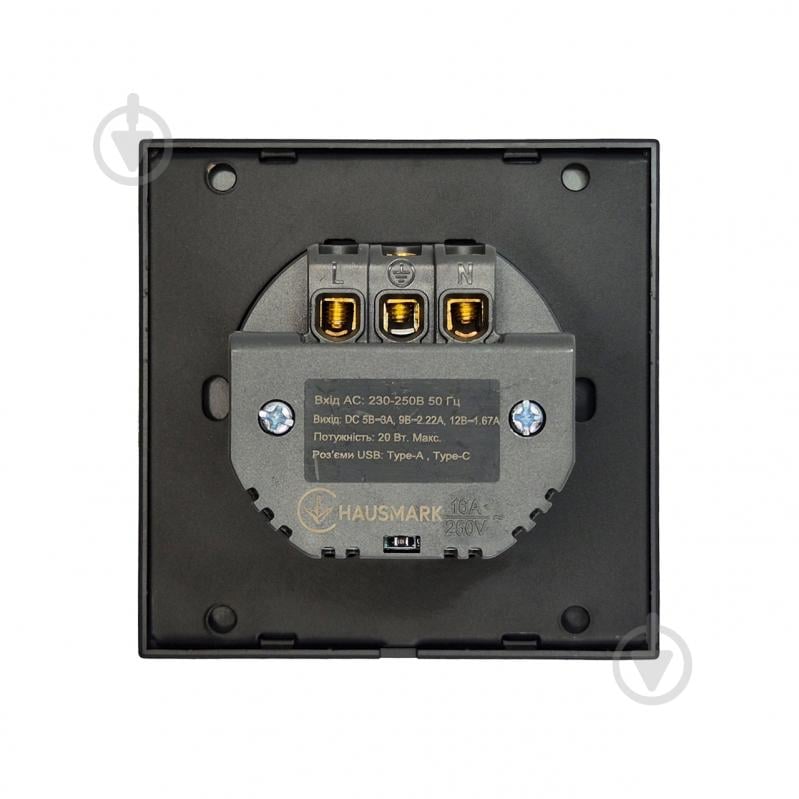Розетка USB HausMark INO IP20 черный PS-USB+TypeC-EU-Black - фото 3 Розетка USB HausMark INO IP20 черный PS-USB+TypeC-EU-Black - фото 3