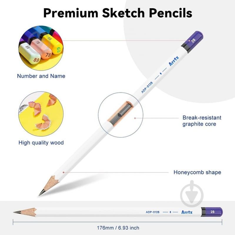 Набір чорнильних олівців 2B (ADP-012B) 14 шт. Arrtx - фото 2