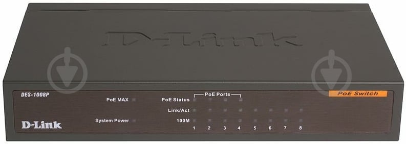 Коммутатор D-Link PoE DES-1008P+/A1A - фото 1
