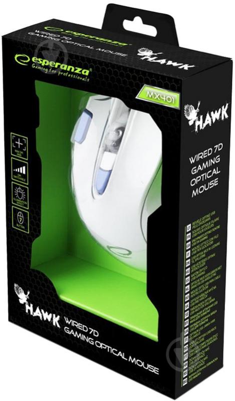 Мышь ESPERANZA EGM401 Hawk white/blue - фото 4