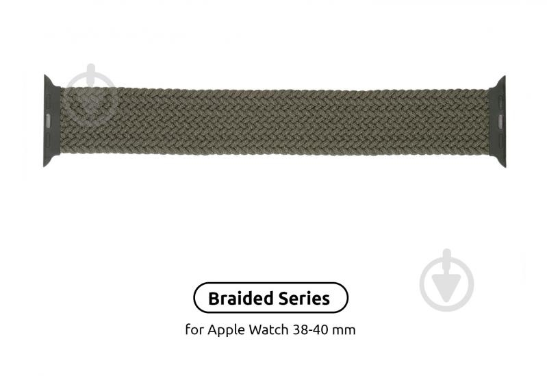 Ремешок Armorstandart Braided Solo Loop для Apple Watch 38/40/41mm Inverness Green Size 2 (120 mm) (ARM58063) (ARM58063) - фото 1