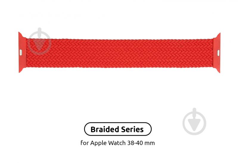 Ремешок Armorstandart Braided Solo Loop для Apple Watch 38/40/41mm Red Size 2 (120 mm) (ARM58069) red (ARM58069) - фото 1