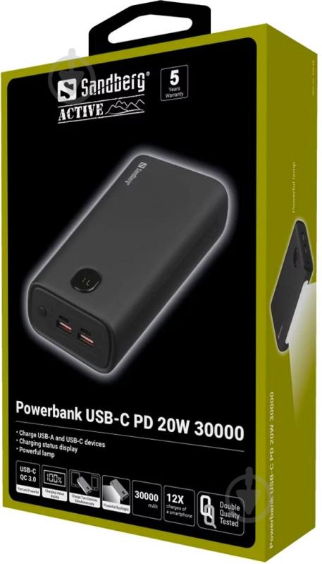 Повербанк Sandberg 30000 mAh black (420-68) - фото 4