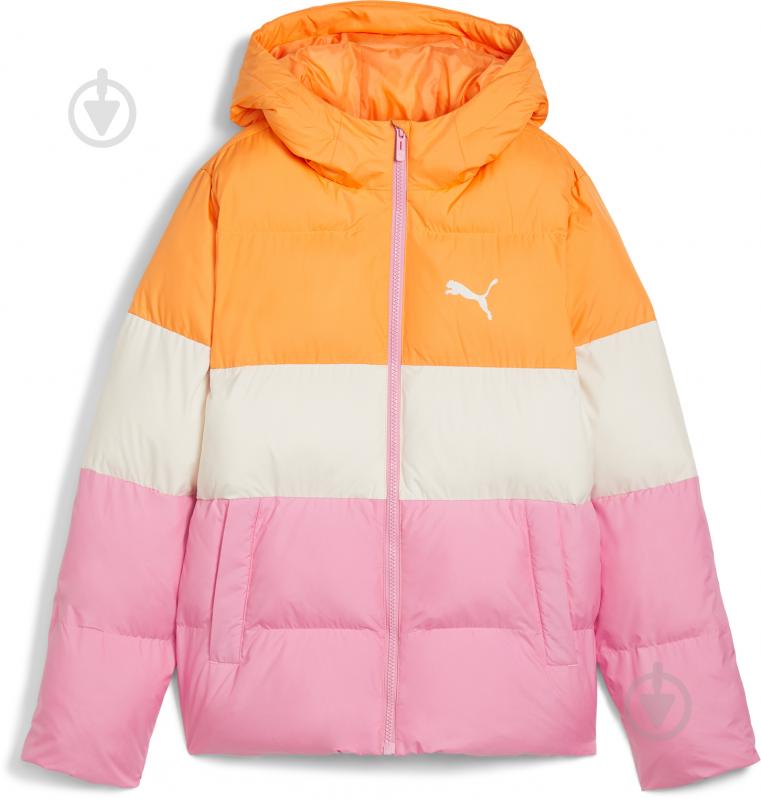 Куртка для дівчаток зимова Puma POLY HOODED PUFFER JACKET 62650248 р.110 різнокольорова - фото 1