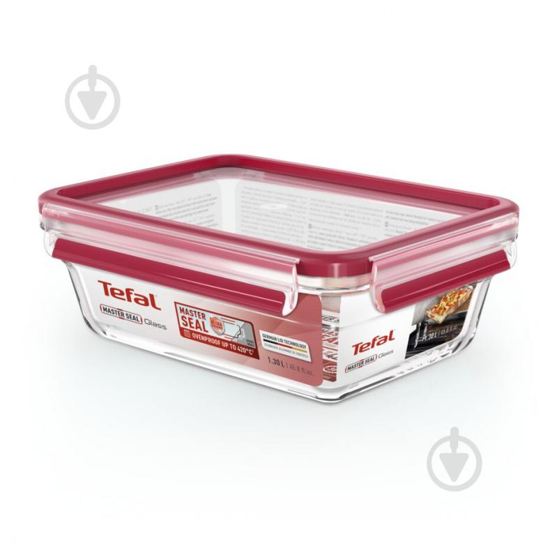 Ємність для продуктів універсальна з кришкою MASTERSEAL GLASS 1.3 л N1041010 Tefal - фото 1