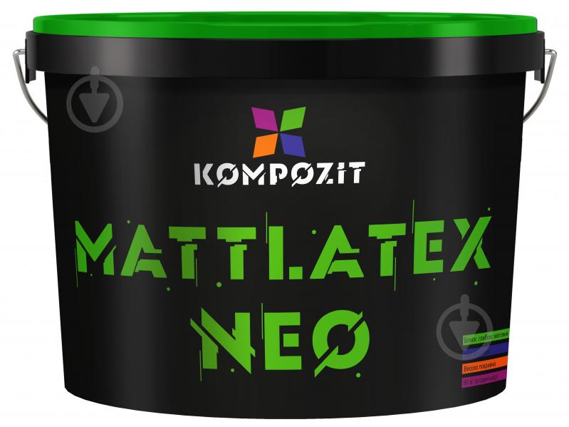 Краска интерьерная латексная Kompozit MATT LATEX NEO глубокий мат белая 1,4 кг - фото 1