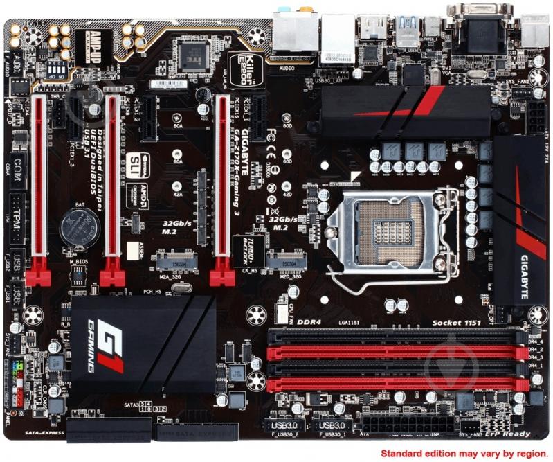 Материнська плата Gigabyte GA-Z170X-Gaming 3 (Socket 1151, Intel Z170, ATX) - фото 1