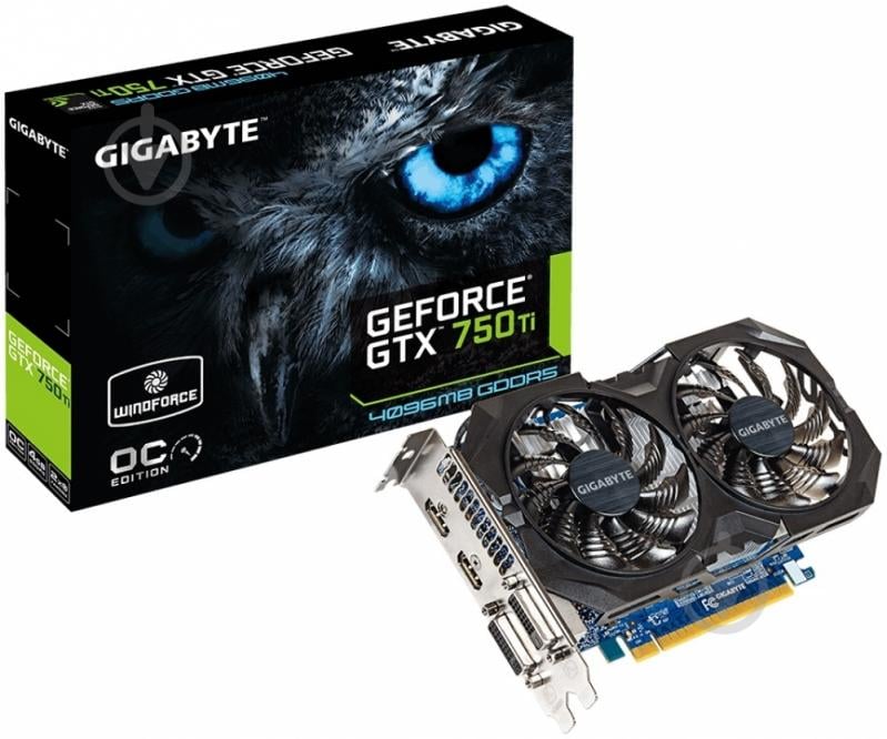 Видеокарта Gigabyte GeForce GTX 750 Ti WindForce 2X 4GB GDDR5 128bit (GV-N75TWF2OC-4GI) - фото 4