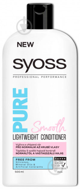 Кондиционер Syoss Pure Smooth для нормальных и густых волос 500 мл - фото 1