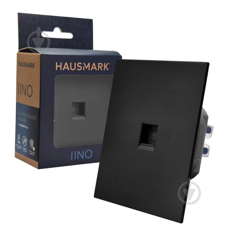 Розетка компьютерная HausMark INO IP20 черный PS-LAN-GP-Black - фото 4