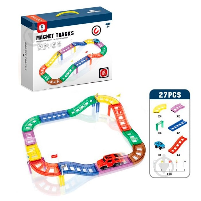 Конструктор магнитный MAGNET BLOCKS Дорога HD387A - фото 1