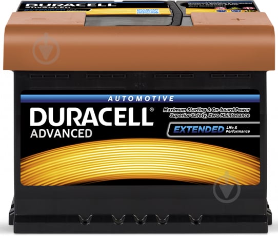 Аккумулятор автомобильный Duracell Advanced 62Ah 550A 12V DA62H «+» слева (DA62H) - фото 1